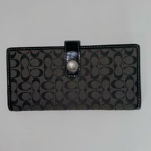 Coach foldable wallet in signature black canvas